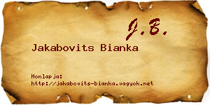 Jakabovits Bianka névjegykártya