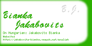 bianka jakabovits business card